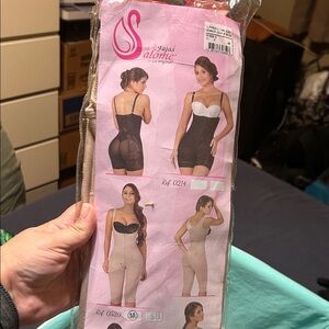 Women's Shapewear Bodysuit - Black and Beige